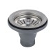 Kitchen stainless steel sink strainer with overflow